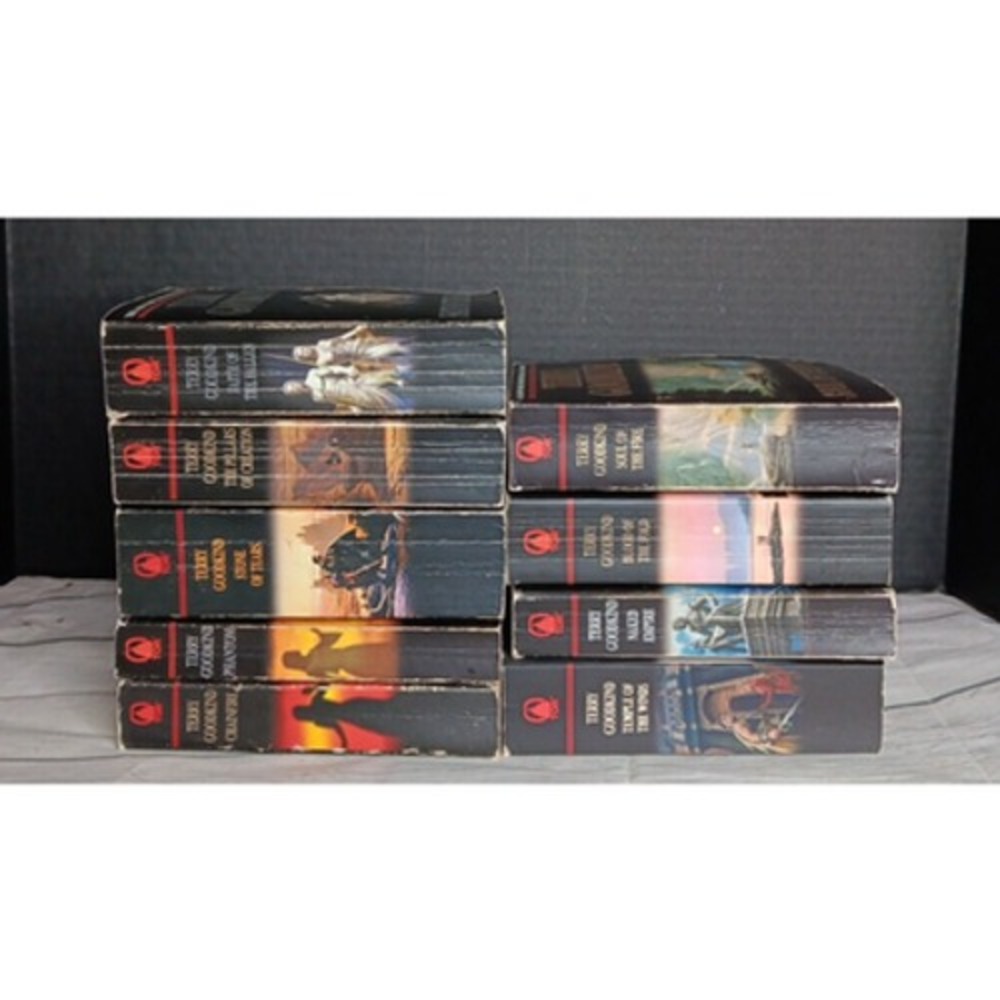 Lot of 9 Terry Goodkind TOR Paperback Books Phantom Chainfire Naked Empire